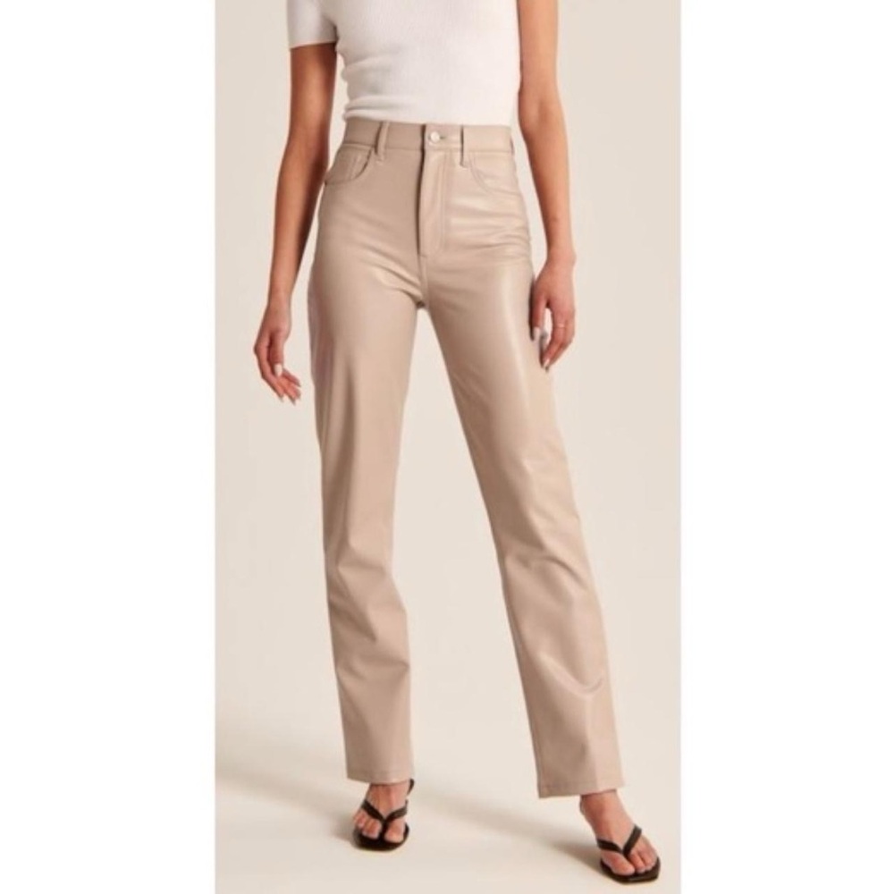 Aritzia Wilfred Tan Leather Pants